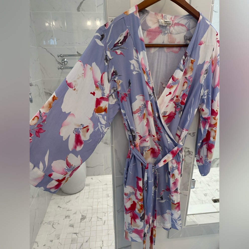 Yumi Kim Blue and Pink Floral Robe